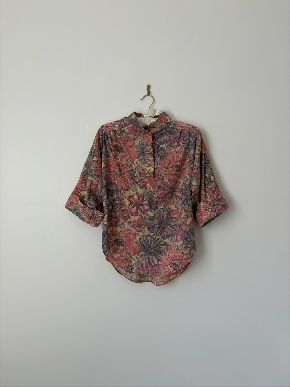 Vintage Floral Button-Down Shirt